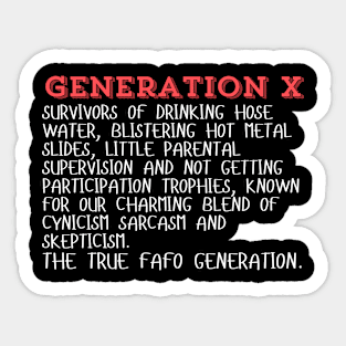 Generation X Sticker